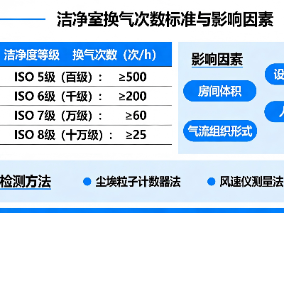 一文读懂-​<i style='color:red'>洁净室</i>换气次数标准是多少？